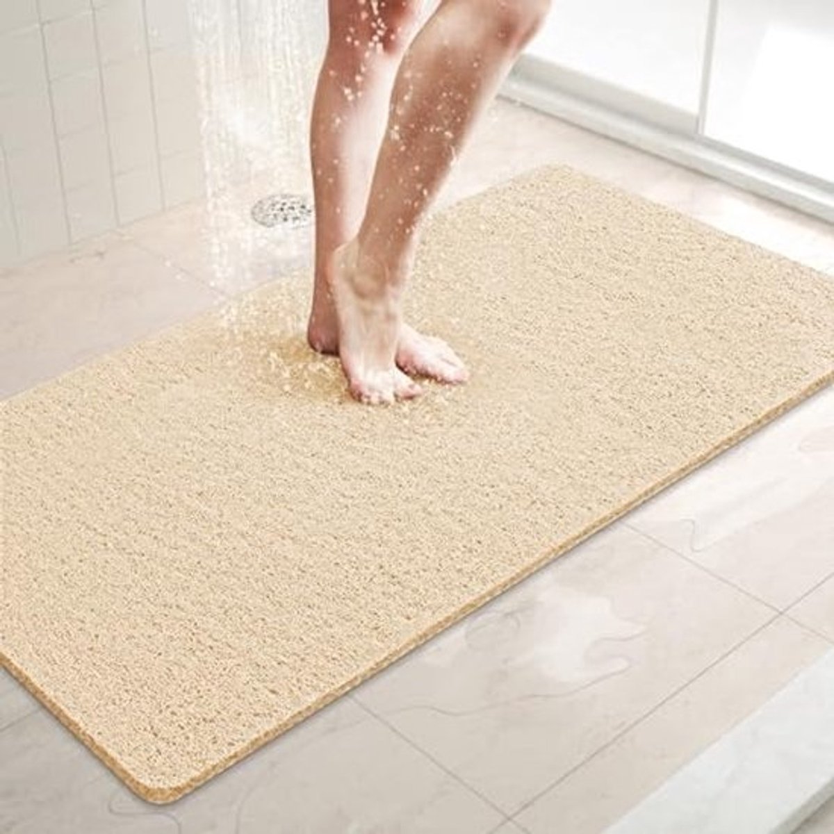 Antislip Douchemat - Sneldrogende PVC Badmat met Afvoer - 91,4 x 40,6 cm
