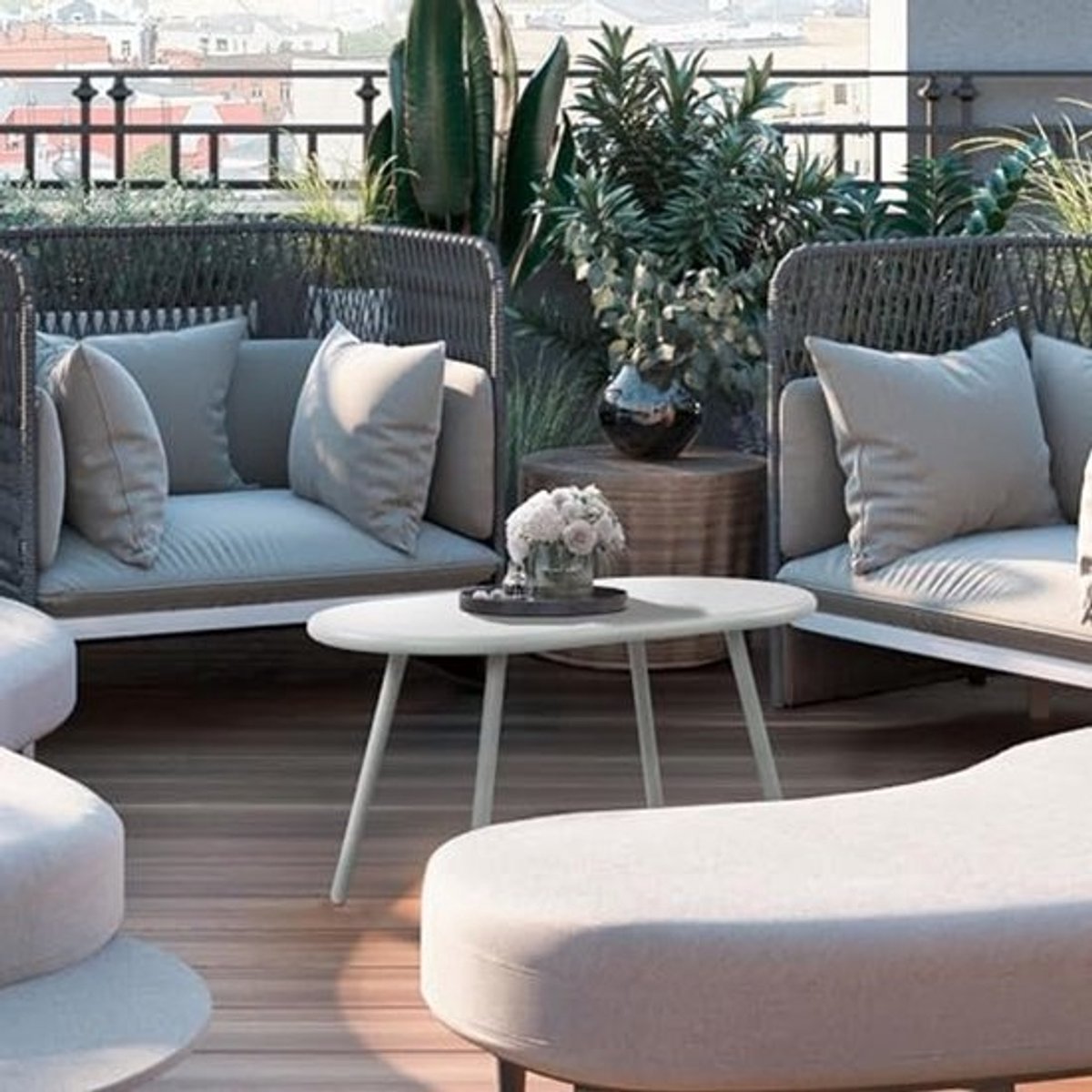 Ovale Salontafel voor Binnen en Buiten - Weerbestendige en UV-bestendige Loungetafel