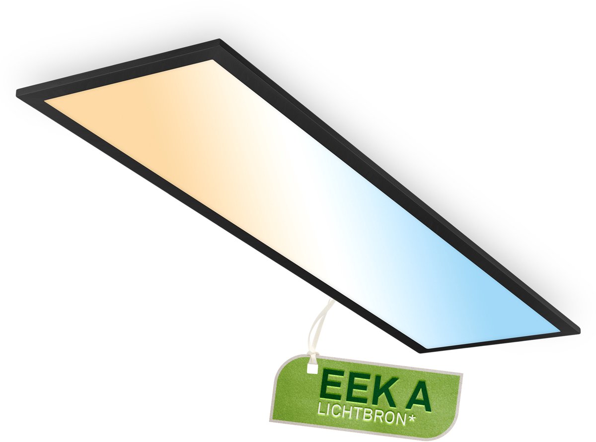 BRILONER Piatto - EEK A* CCT Plafondlamp - paneel dimbaar - warm wit licht & koel wit licht - plafonniere met afstandsbediening - 12,5W - 100cm - wit