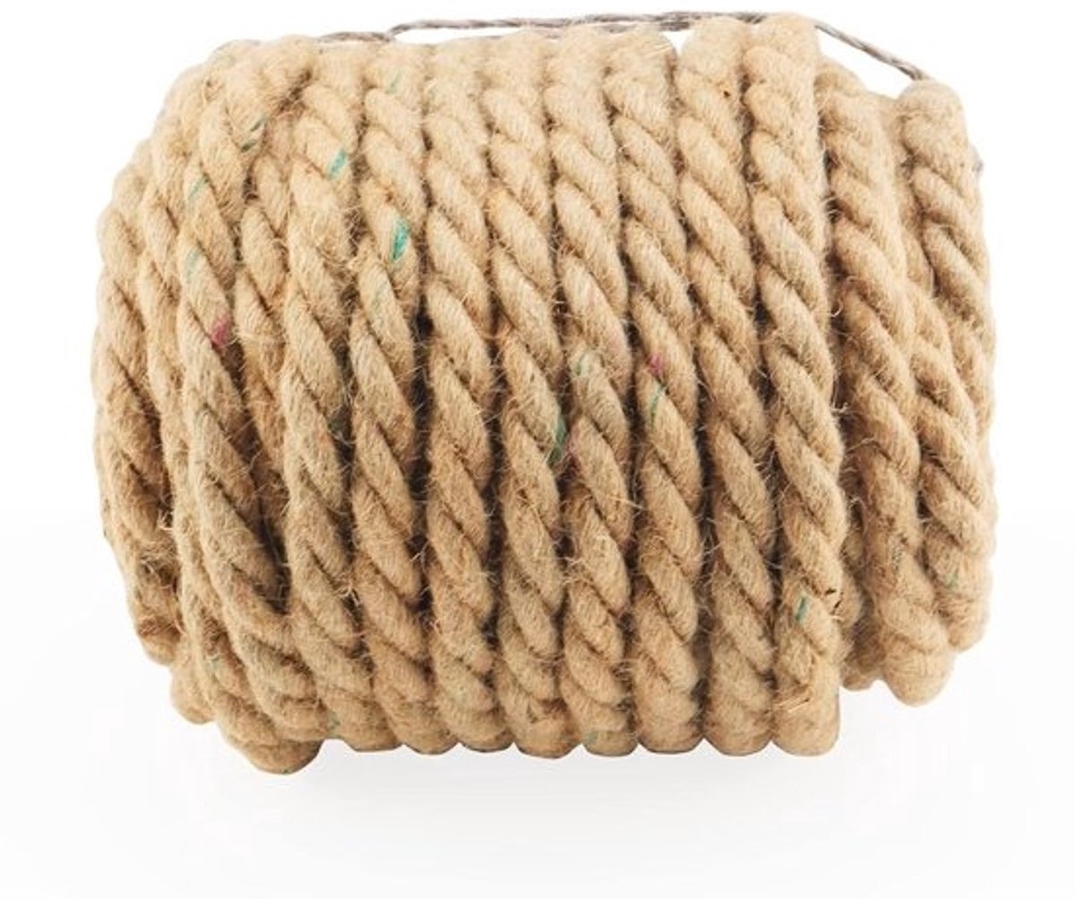 Jutetouw 30M x 12MM, 98 feet - Gedraaid henneptouw voor klussen, tuinieren en bundelen