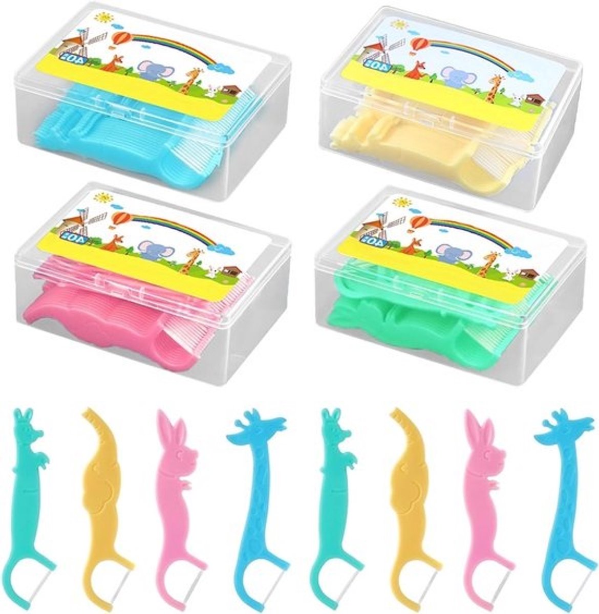 Superfloss voor tandenreiniging - 160 stuks met draagbare opbergtas en tandenstoker