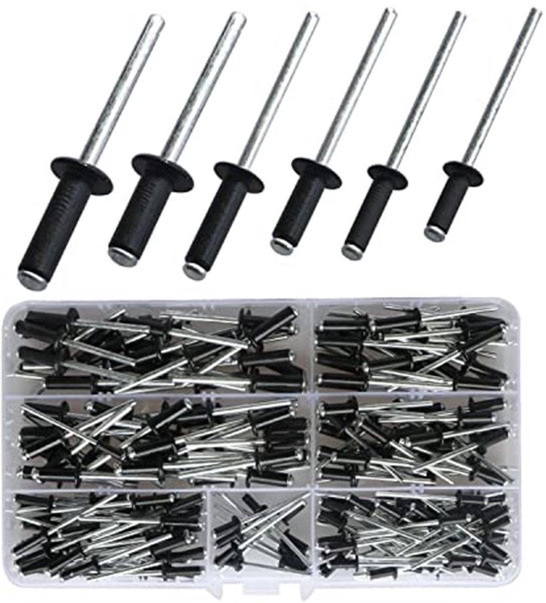 Aluminium Blinde Klinknagels Set - 210 Stuks Assortiment (3.2/4/5 mm) voor Metaal en Meubilair