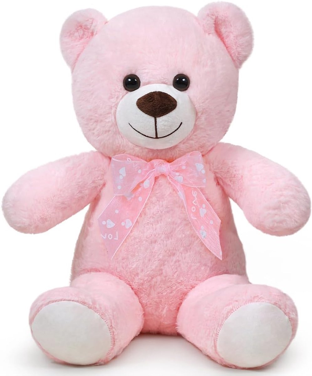 Beer, teddybeer, groot, 40 cm, pluche speelgoed, cadeau voor verjaardag, Kerstmis, Valentijnsdag, roze