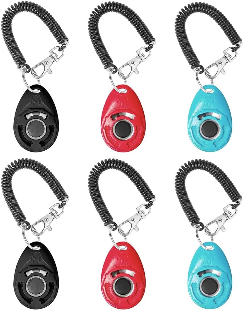 6 stuks hondenklikset - trainingsclicker voor honden, katten, paarden - inclusief spiraalband