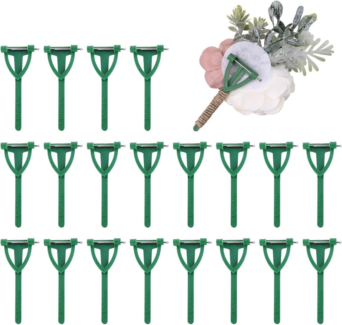 20 Stuks Corsage Pinnen, Plastic Driehoek Broches, Bloem Pinnen, Bruiloft Bruidegom Corsages, Partij Broches.