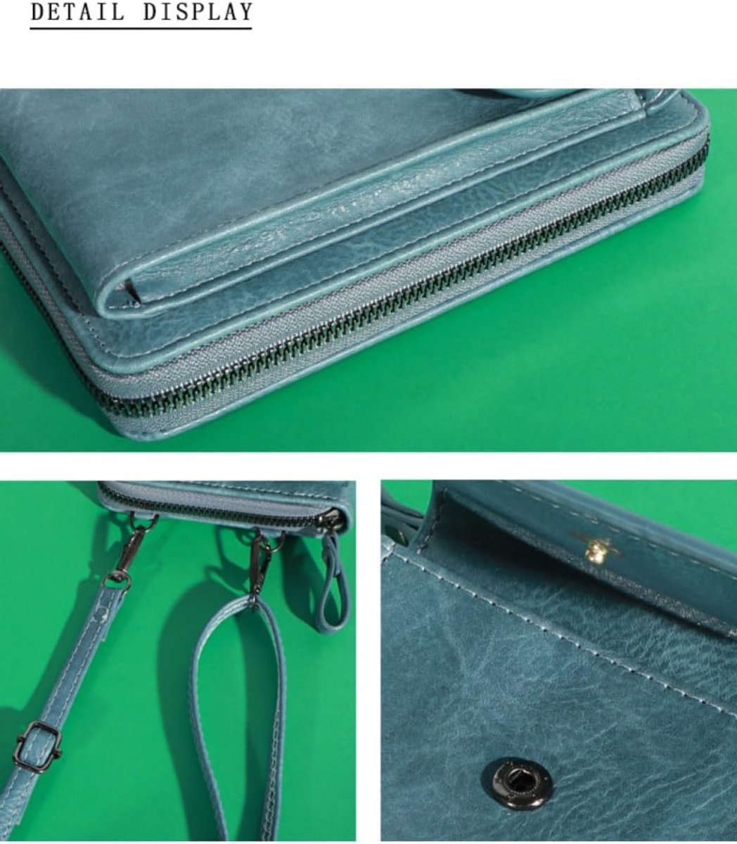 Portemonnee, mobiele telefoon om te hangen, mobiele telefoon schoudertas, portemonnee, kleine schoudertas met hoofdtelefooningang, crossbody schoudertas