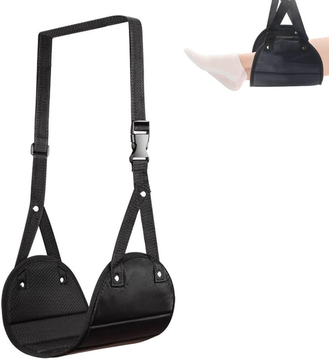 Vliegtuigvoetsteun, hangmat voor voeten, reisaccessoire voor lange vluchten, ontspanning, comfort (schuim)