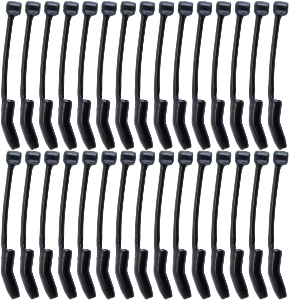 30 stuks D Rig Aligners Rubberen Karpervissen Kickers Tangle Sleeves Haken Lijn Aligners Visterminal Tackle Hook Link Accessoires Zwart
