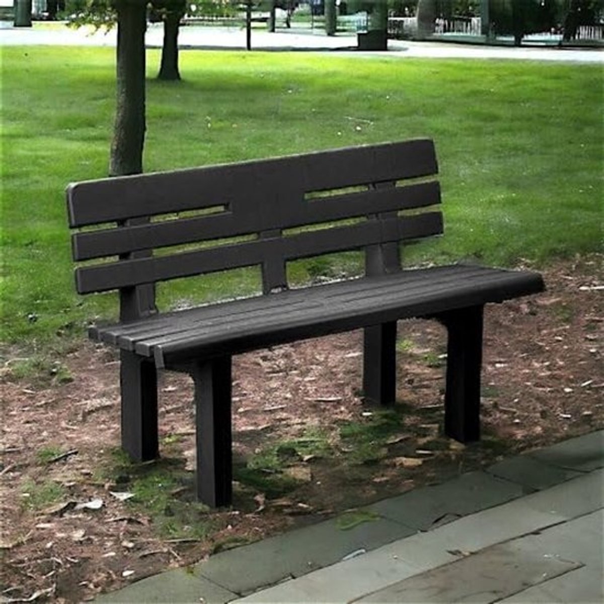 Buitenbank Marinella - Monoblock Tuinbank - 100% Made in Italy - 110 x 52 x 71 cm - Antraciet