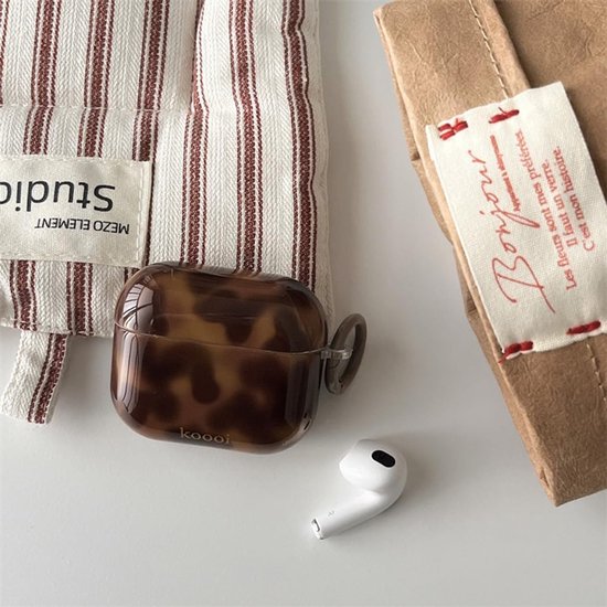 Compatibel voor AirPods 4 hoesje zacht TPU met Cleaner Kit Leuk Cool Amber Ontwerp Schokbestendige Sleutelhanger Cover voor Meisjes Vrouw voor Airpods 4 (2024) - Amber — afbeelding 4