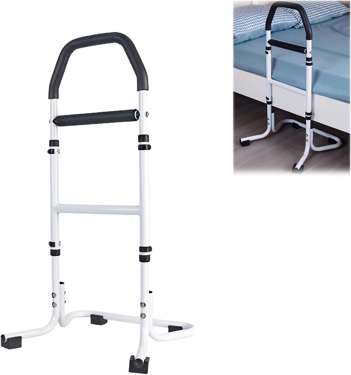 Opstahulp voor senioren, in hoogte verstelbaar, antislip, opstahulp uit bed voor senioren, mensen met beperkte mobiliteit (antislipvoetjes)