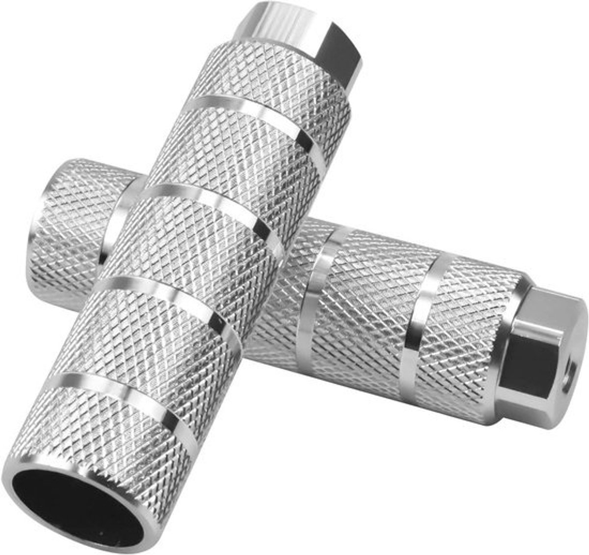 Universal Aluminum Bike Foot Pegs 2 Pcs for BMX Stunt Cycling - Non-Slip Rear Feet Pedals Accessory for Mountain Bike (Silver)