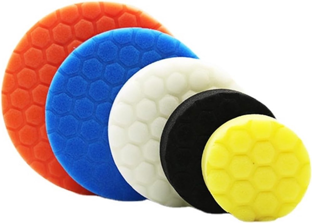 5 stuks polijstpads, Hex Logic polijstpads, polijstpads voor het polijsten van auto, polijstsponzen, autopolijstpad, set