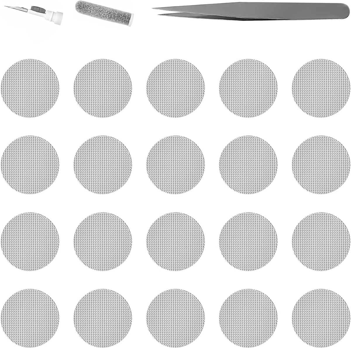 Stofdicht Mesh Vervanging Voor 10 paar, Roestvrij Staal In-ear Koptelefoon-filternet,Reinigbaar Stofdicht Gaas met Lijm(4,0 mm)