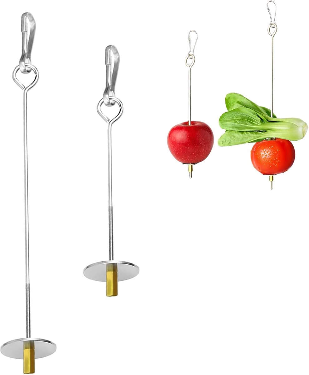 Speelgoed, papegaaienspies, papegaaienspeelgoed, roestvrij staal, vogelkooi, accessoires, fruithouder, voederzoeken, draaivoederautomaat, feeders voor parkieten en vogels