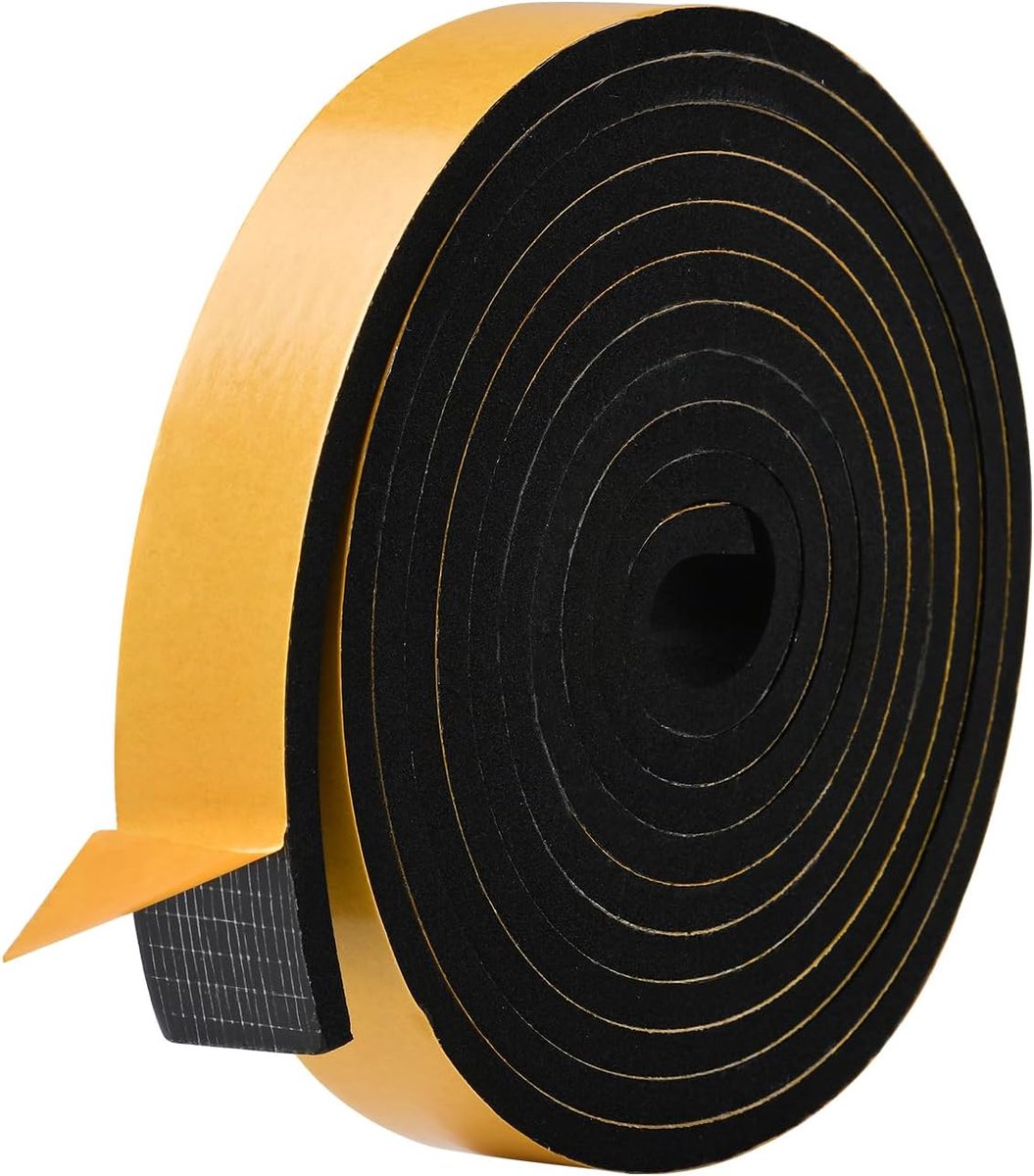 Schuimrubberen Tape, Zelfklevend, EVA-Weerstrip Met Hoge Dichtheid, Afdichting, Anti-vibratie, Anti-botsing, Schokbestendig Voor Raamdeur, Auto, Airconditioner,25mm(W) x6mm(T) x3M(L)