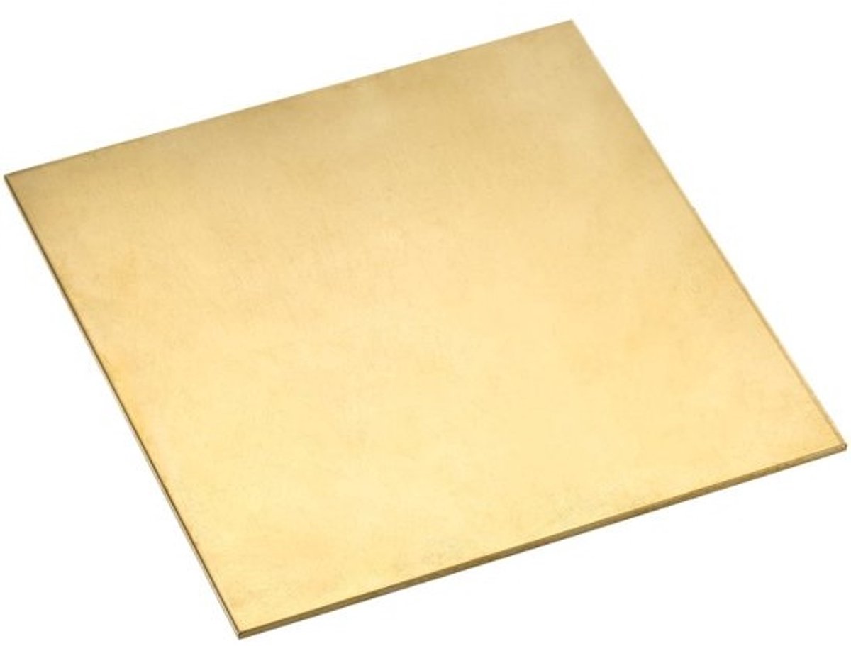 Dailygoods- Messing Blad 100 mm x 100 mm - Metalen Plaat - Knutselprojecten - Woondecoratie - Keuken - Sterk en Bewerkbaar