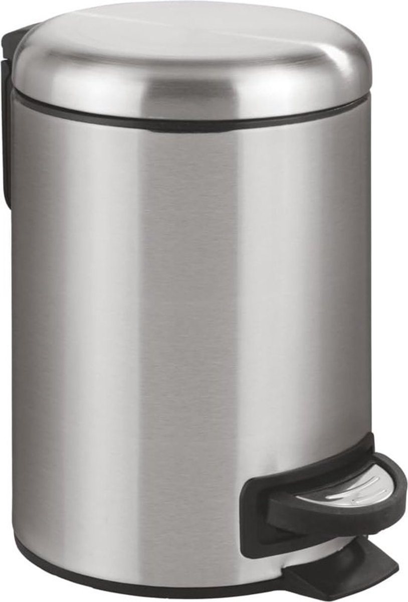Pedaalemmer Leman, 3 L, met anti-vingerafdrukcoating, uitneembaar inzetstuk, automatisch sluitend, roestvrij staal, 17 x 20,5 x 24,5 cm, gesatineerd