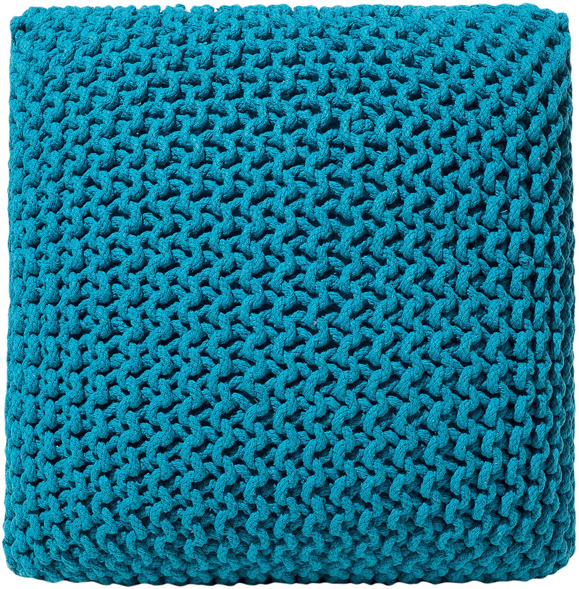 Beliani CONRAD - Poef Rechthoekig - Turquoise - 50 cm - Katoen