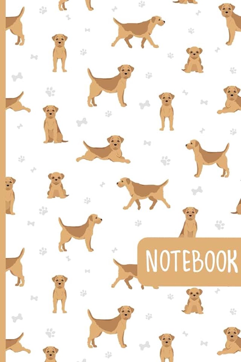 Terrier Dog Seamless Pattern: Lined Journal Notebook Border Terrier Gifts for Border Terrier lovers | 6" X 9" | 110 Blank Lined