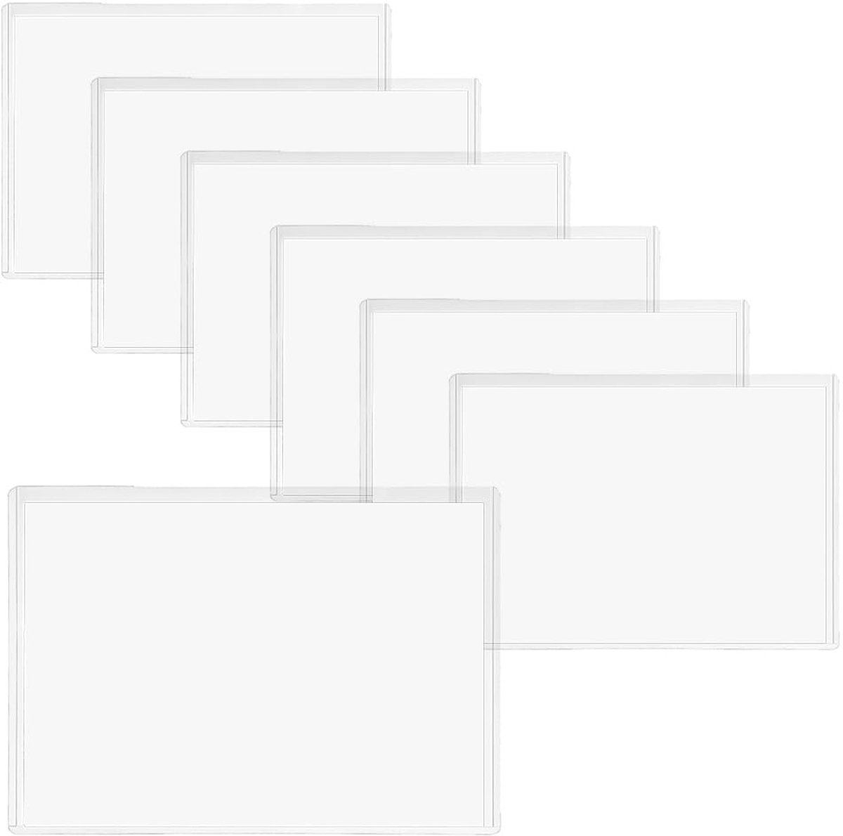 7 Stuks A4 Versterkte versie Transparante Plastic Mappen, Clear Plastic Portefeuilles, voor het opbergen van papier, foto's, documenten, dossiermappen (Horizontale versie)