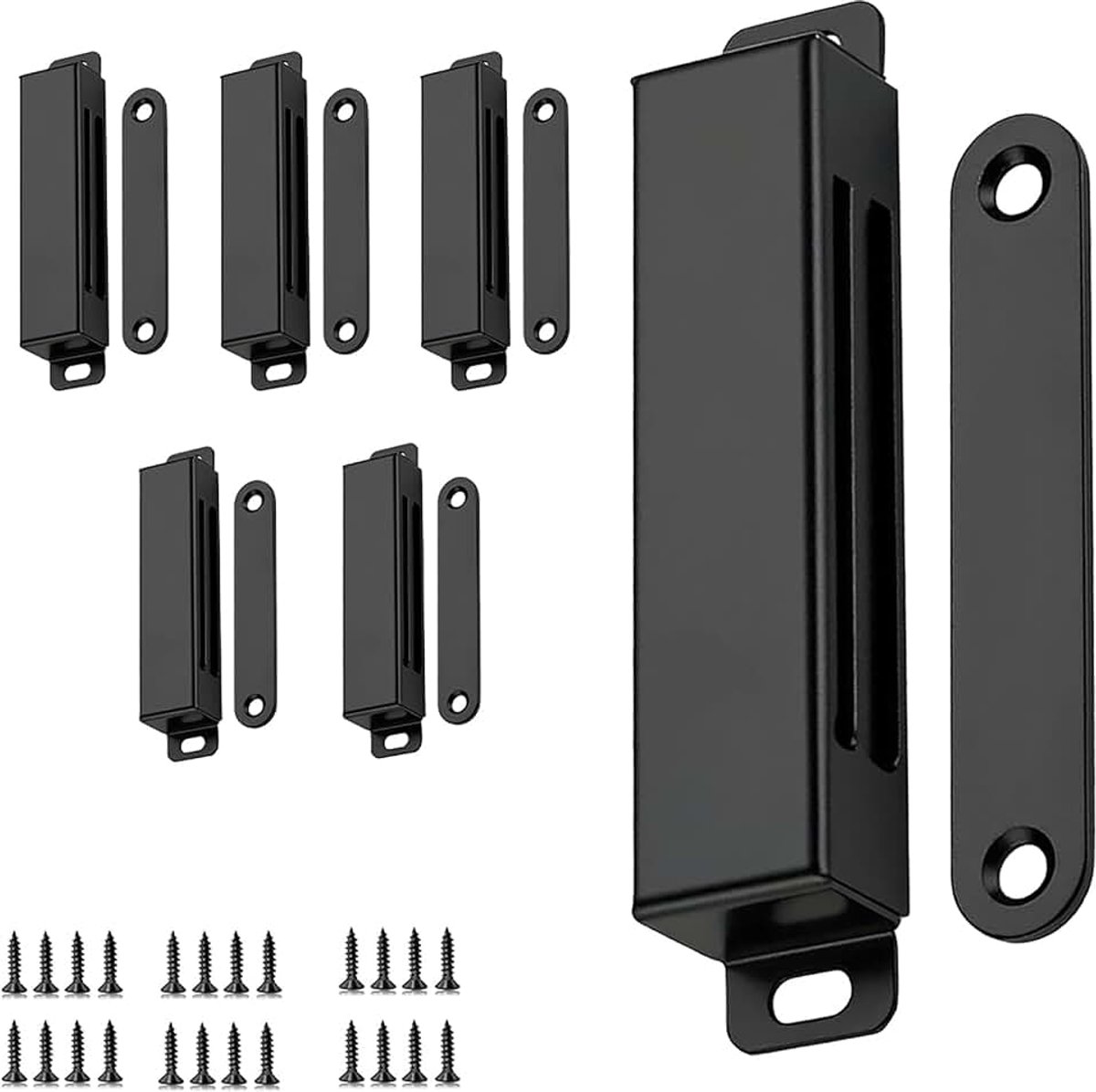 Set van 6 magnetische snappers, sterk, roestvrij staal, extra sterke deurmagneet, houdkracht 40 kg, magnetische kastdeur, magneetsluiting, deurmagneten voor kastdeuren, keukenkasten en kledingkasten