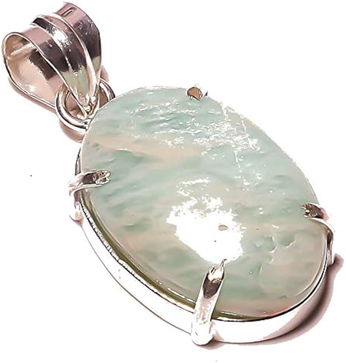 Amazonite Handmade PENDANT 2" Long Silver Plated! Jewelry from Kashish! All Variety Store all Occasions