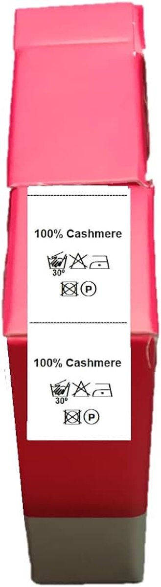 100 etiketten van 100% kasjmier om op je kleding te naaien