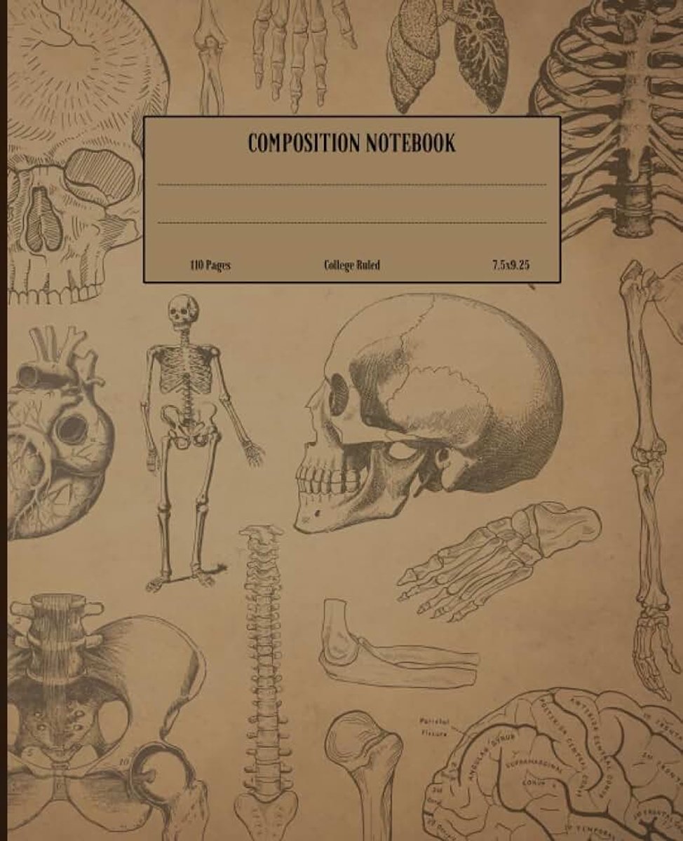 Notebook Aesthetic: Vintage Anatomy Human, College Ruled, Dark Academia, Notebook for School, Aesthetic Notebook For Teens