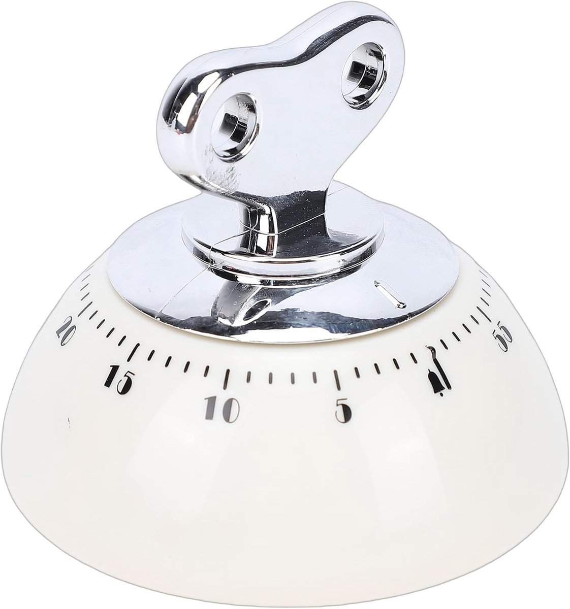 Mechanische Timer, Magnetische Afteltimer van 60 Minuten, Vintage Kookwekker voor Kookstudiewerk (Creme kleur)