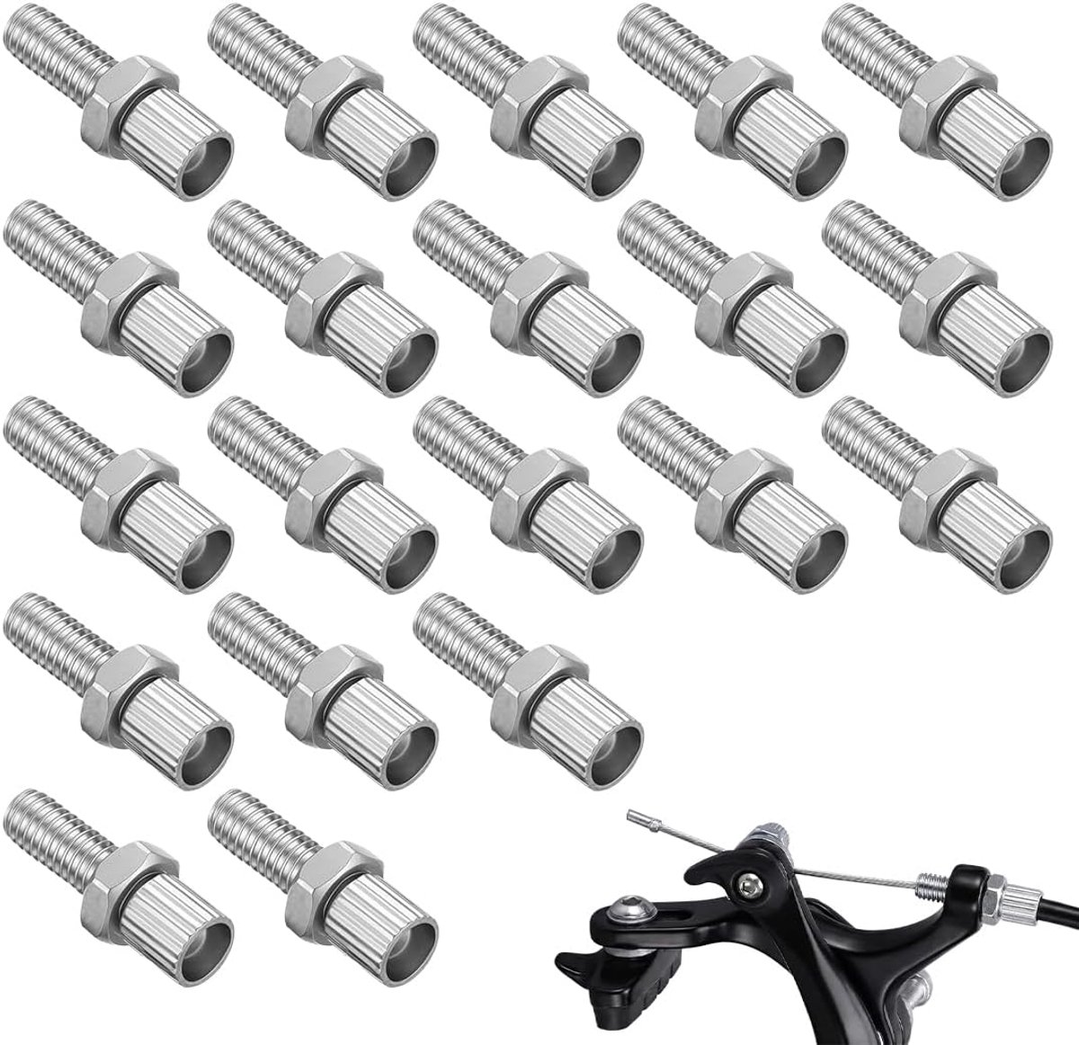 Set met 20 steekbouten en moeren, accessoires voor fietsremmen