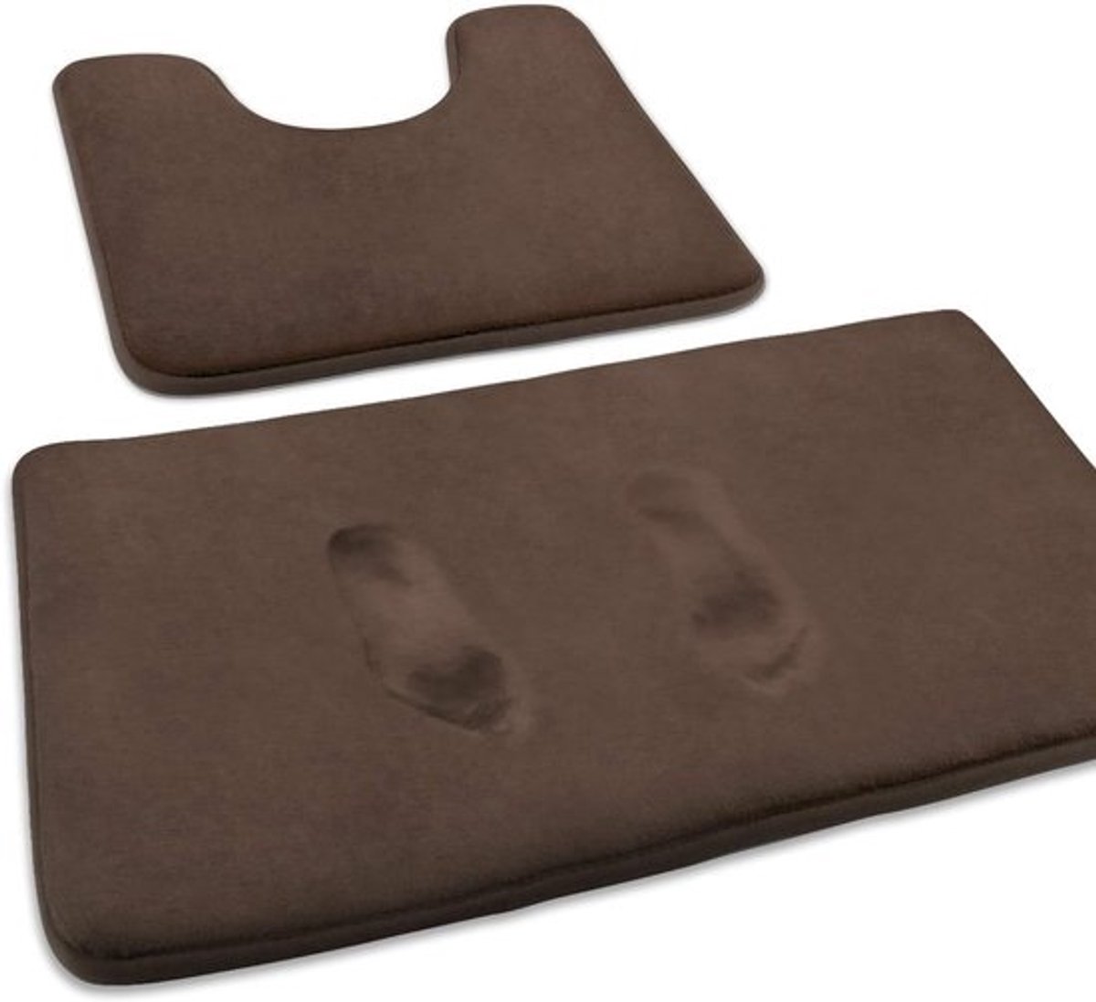 Badmat Set van 2, Traagschuim, U-vormig Contourtapijt, Antislip, Absorberend, Machinewasbaar, Superzacht