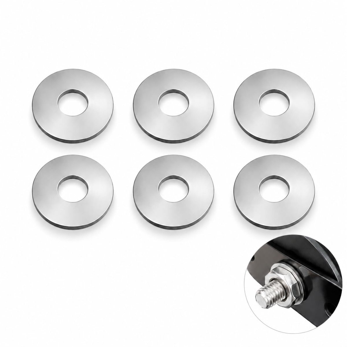 Ringen van roestvrij staal M16, afdichtringen en sluitringen 16 x 50 x 3 mm, grote metaringen voor schroeven, bouten, montage, onderhoud en knutselen