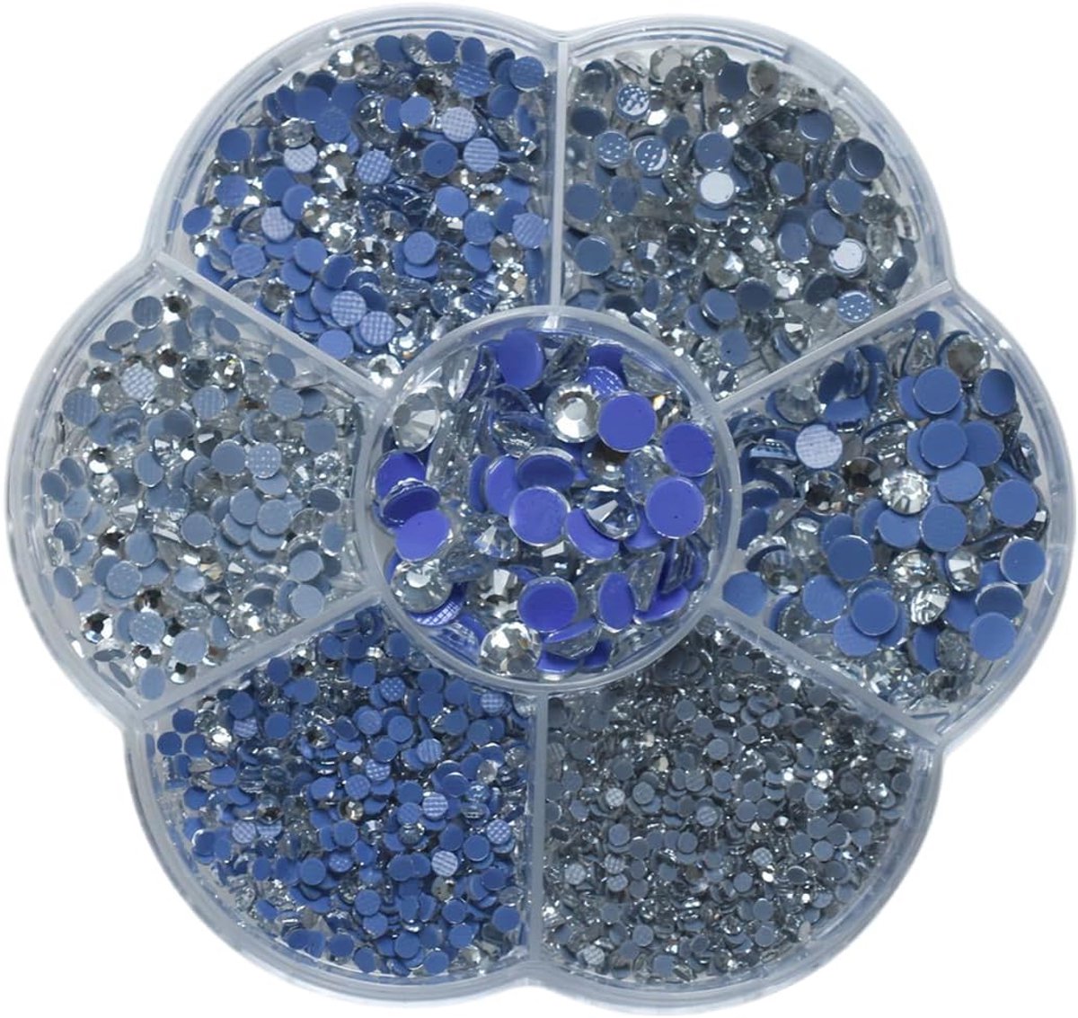 2400 stuks witte strass-steentjes om te naaien, voor kleding, knutselprojecten, 7 maten (1,5 - 4,8 mm)