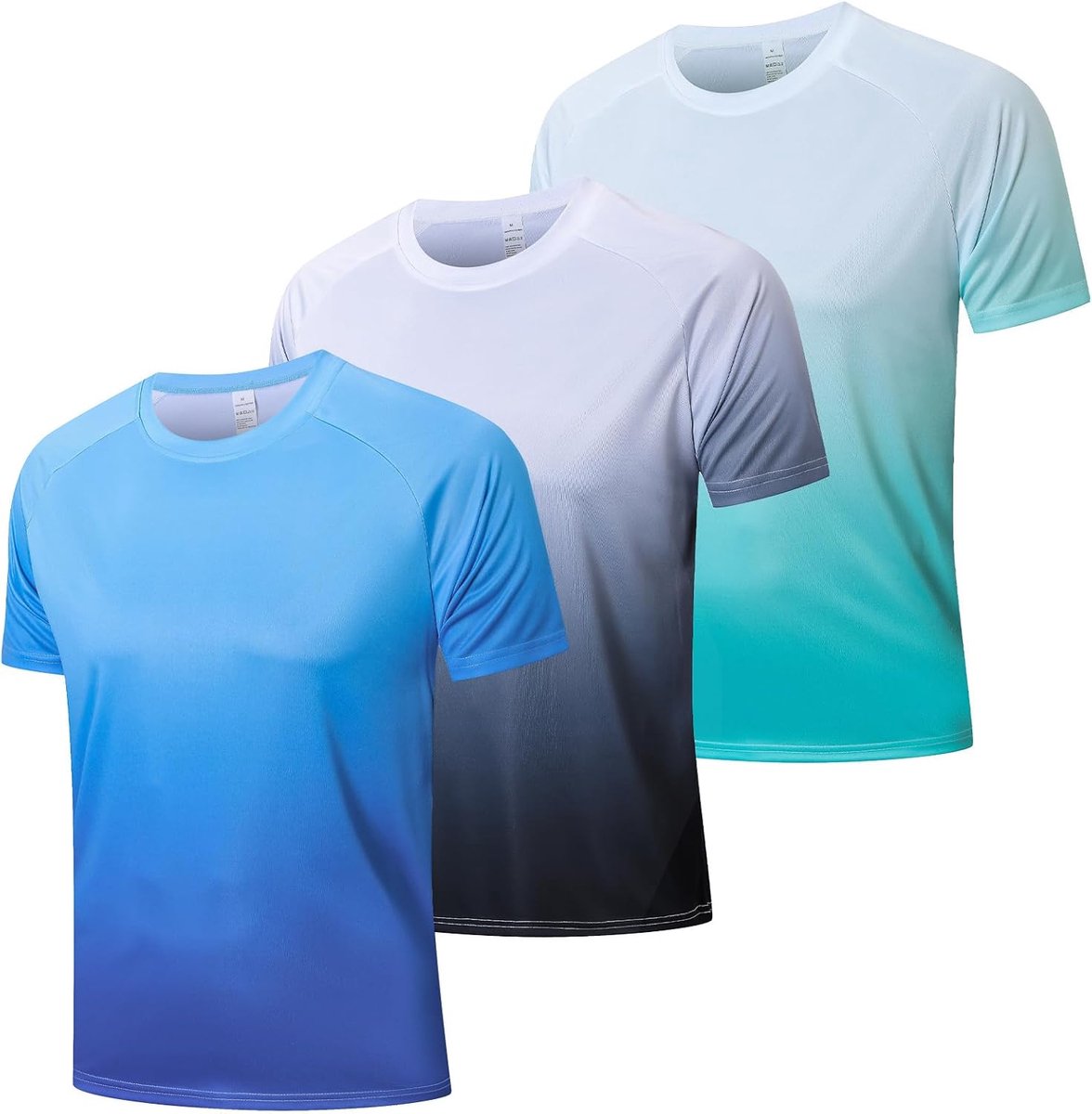 Rashguard UV-hemd voor heren, UPF 50+, UV-zwem-T-shirt, zonwering, ademend, sneldrogend, voor surfen in de open lucht, 3 stuks