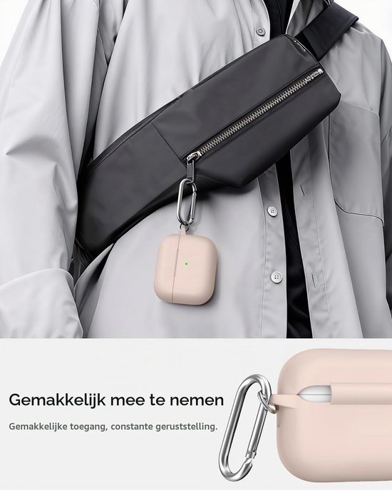 Siliconen voor AirPods Pro 3 Hoes, A9-Sandy Pink — afbeelding 4