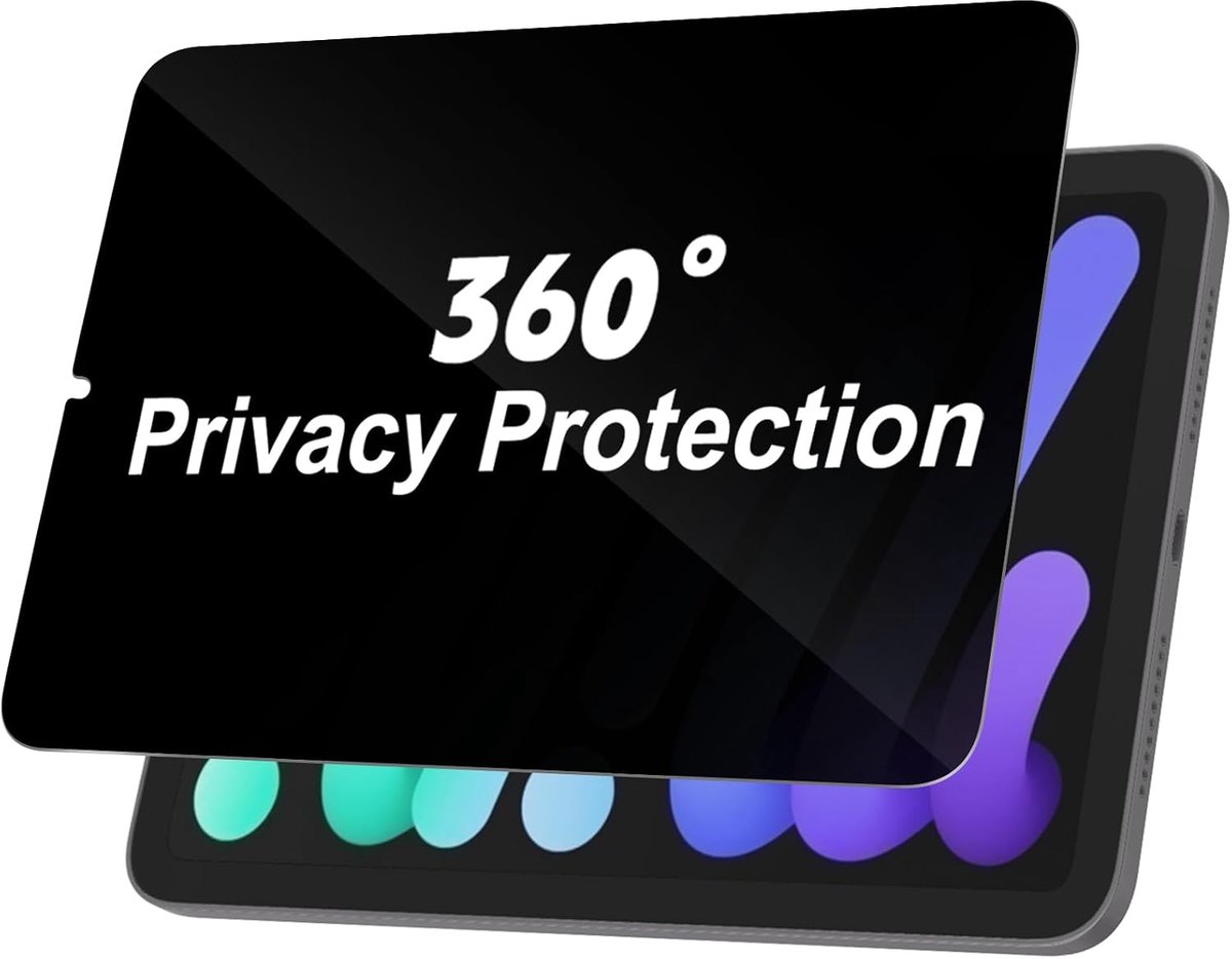 360° privacyfolie voor Mini A17 Pro 2024 / Mini 6 (model 2021, 8,3 inch), 4-weg anti-spy pantserbescherming glas displaybescherming