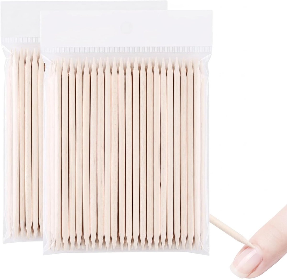 Houten stokjes voor manicure en pedicure, 11,4 cm, professionele nagelriemschuiver, buxusstokjes voor nagelverzorging, reiniging en nail art, nagelaccessoires