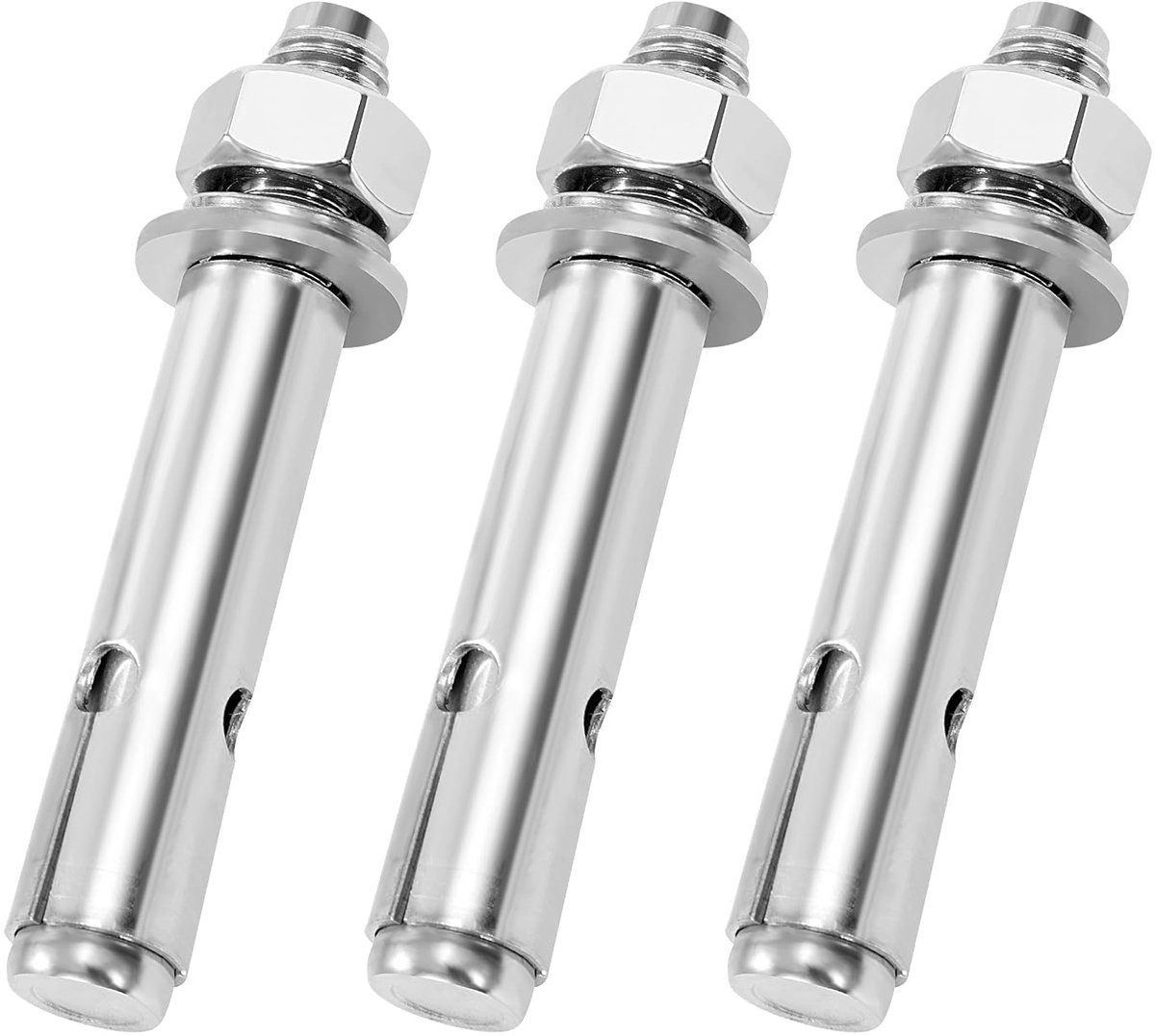 Zeshoekige expansiebouten M12 x 80 ankerbouten 304 roestvrij staal zware betonpluggen metalen plicht voor muur beton baksteen 3 stuks