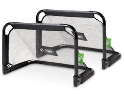 EXIT Pico Stalen Voetbaldoel 90x60cm - Set van 2 - Voetbal Goal - Voor Kinderen - Tuin - Zwart