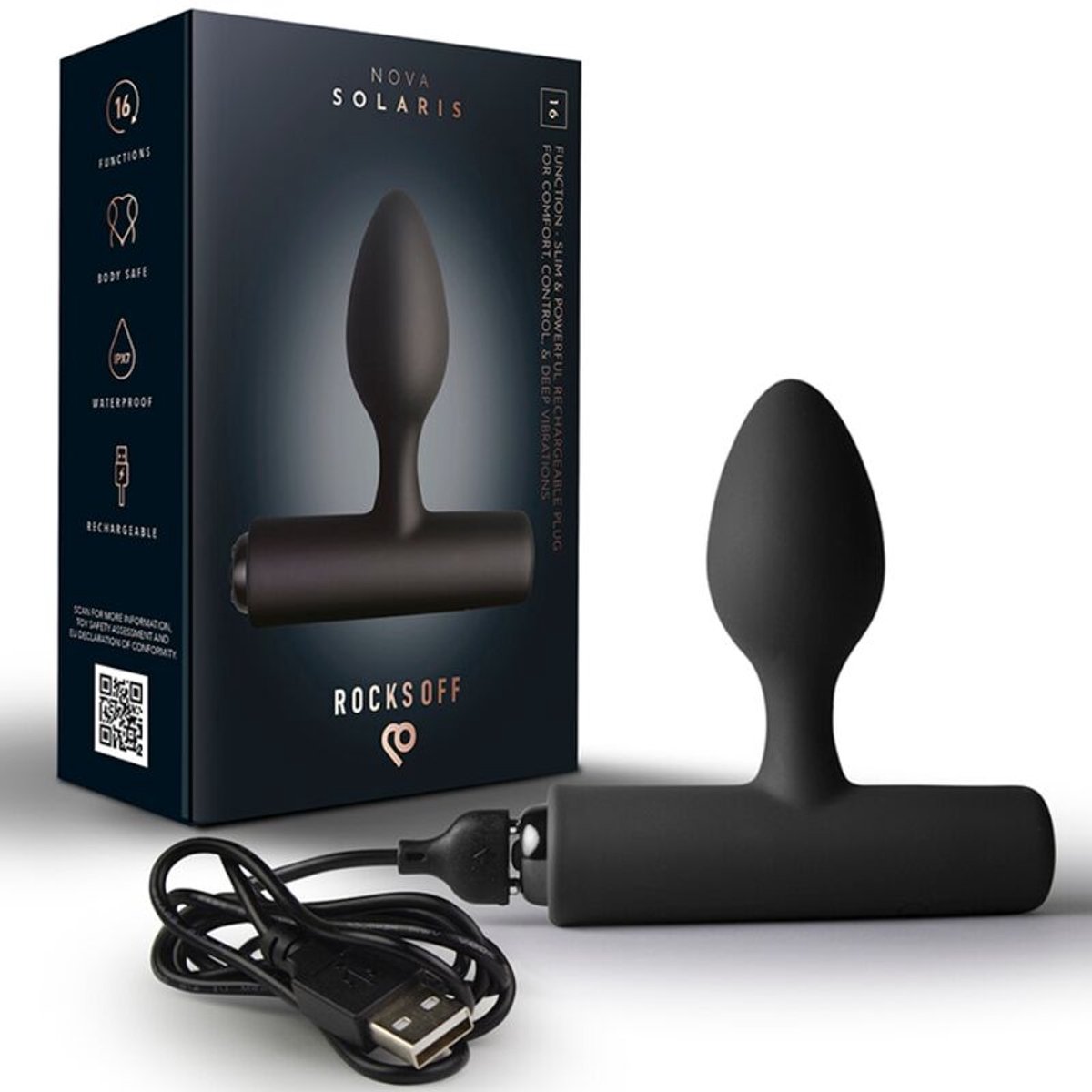 Rocks-off - Nova Solaris - Slanke Prostaatvibrator - Zwart