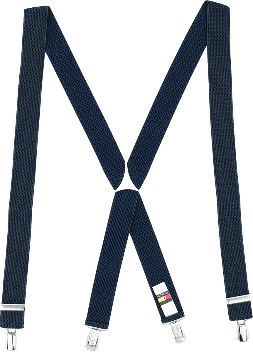 LINDENMANN heren bretels X-vorm - grijs mini dessin