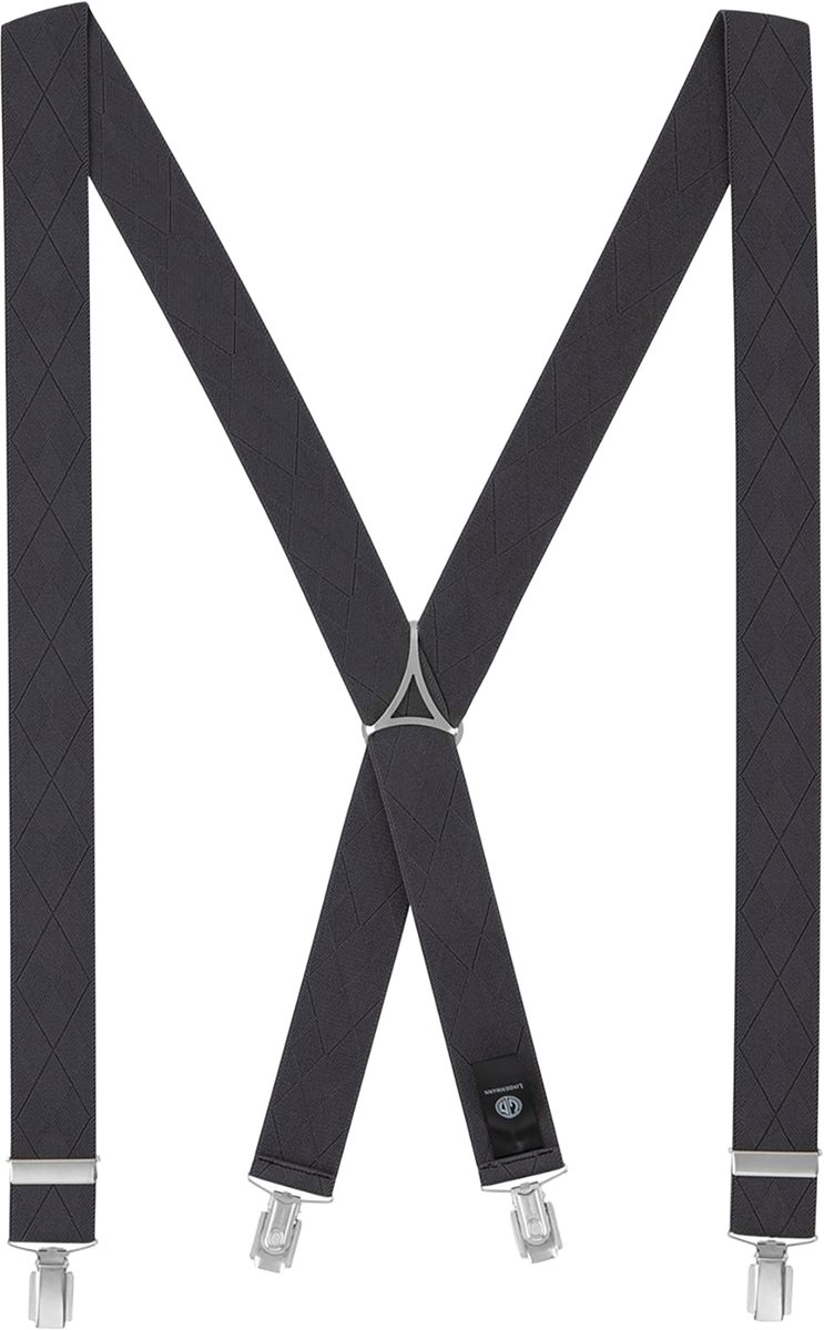 LINDENMANN heren bretels X-vorm - grijs dessin
