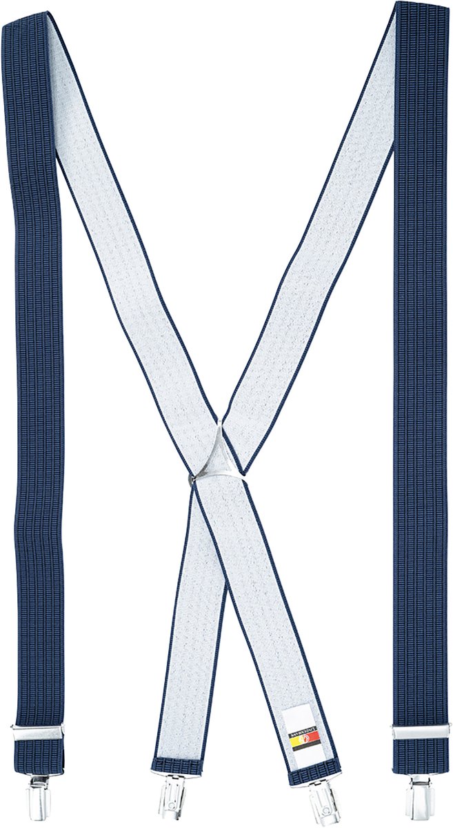 LINDENMANN heren bretels X-vorm - blauw dessin