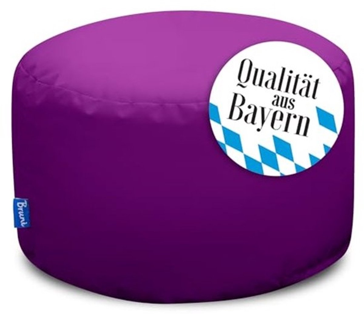 Ronde Poef L in Violet - Voor Binnen en Buiten, als Voetenbank of Meditatiekussen