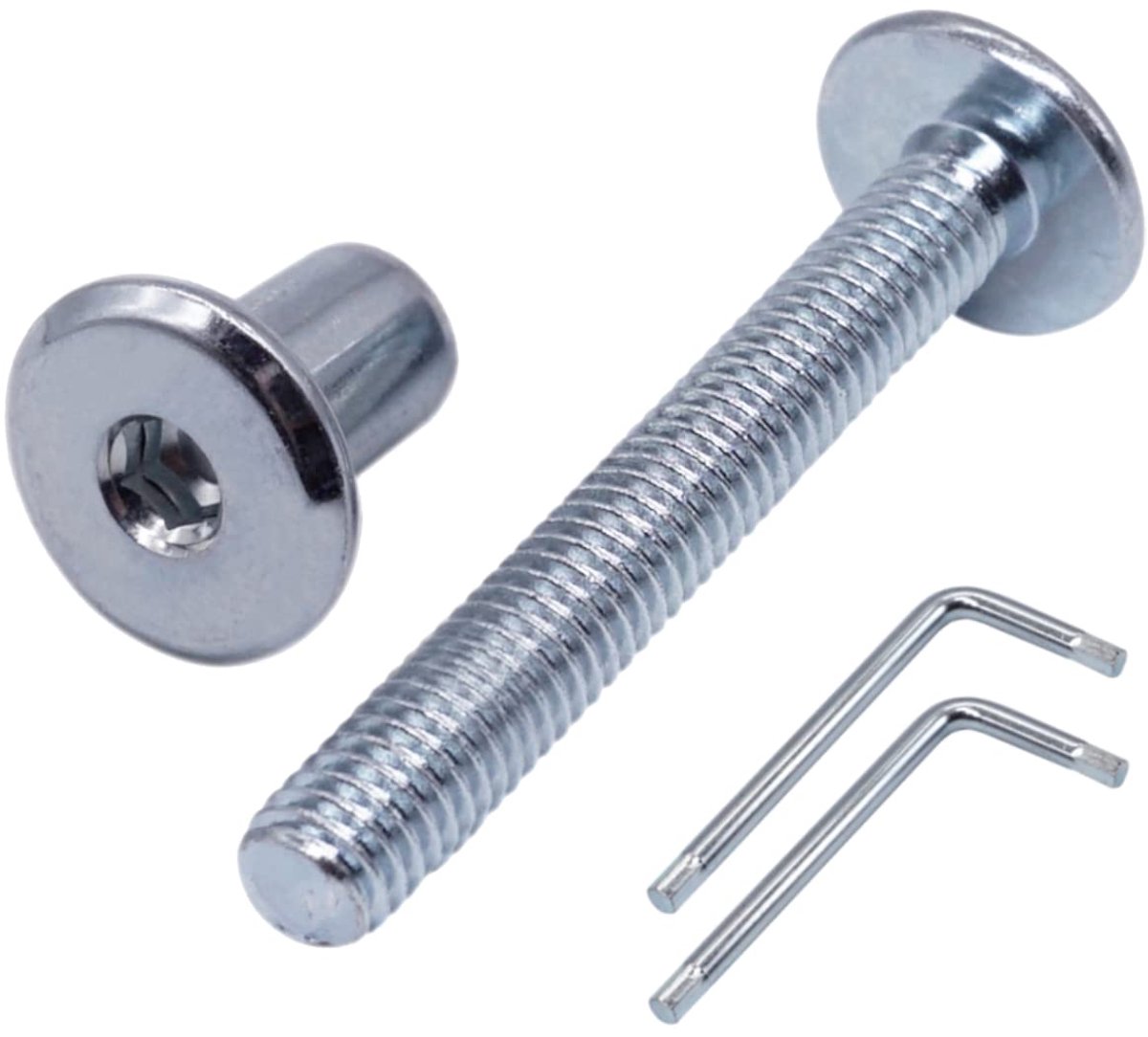 (20 stuks) Verzinkt Stalen Joint Connector Bouten M6 x 50 mm Met Moeren, Meubelverbindingsbout, Hex Inbussschroeven