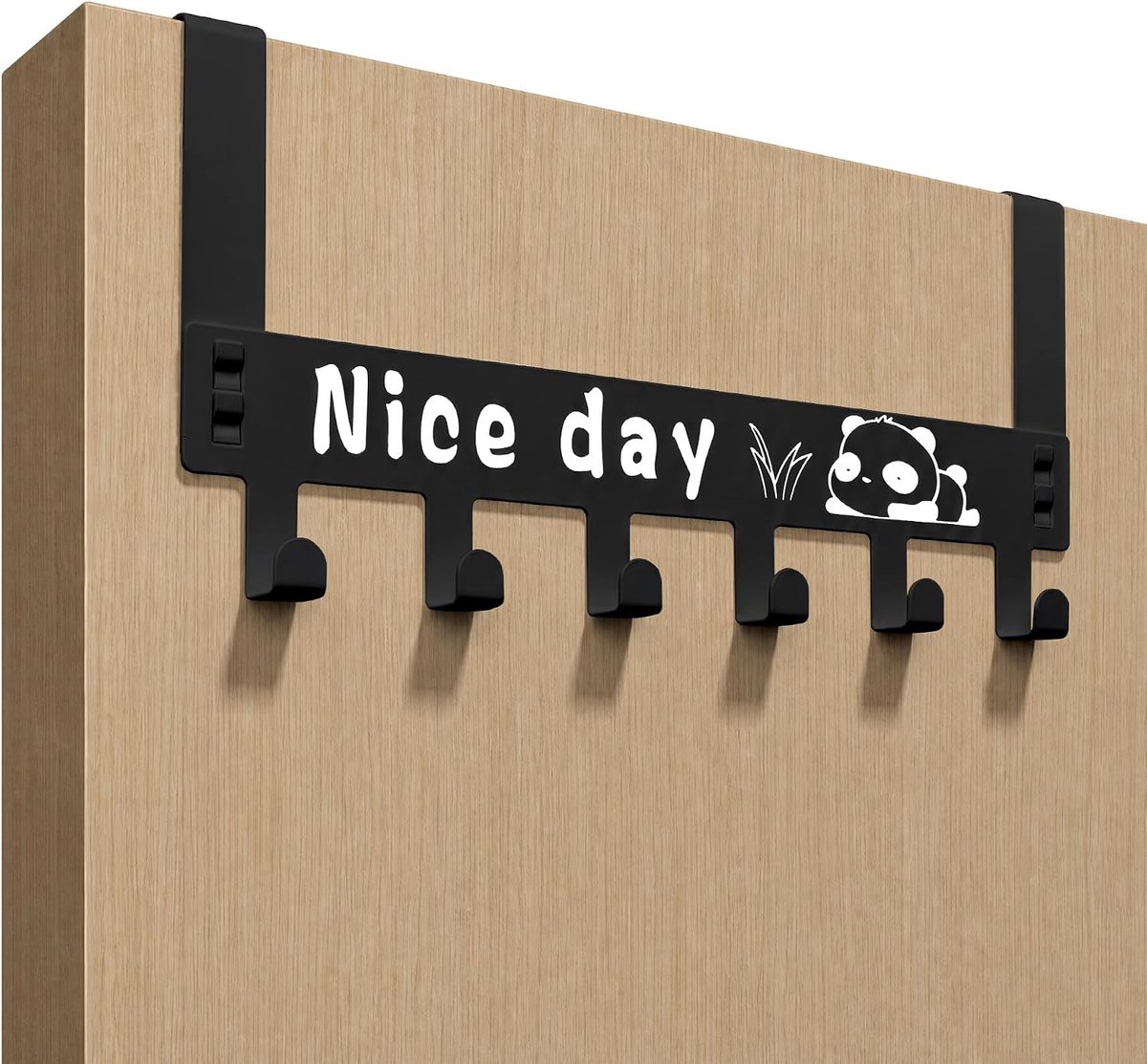 Deurhanger met 6 Hakjes, Deurhaken voor Jas, Handdoek, Tas, Badjas - Hangers Hakjes Ideaal voor Slaapkamer, Badkamer, Kledingkast
