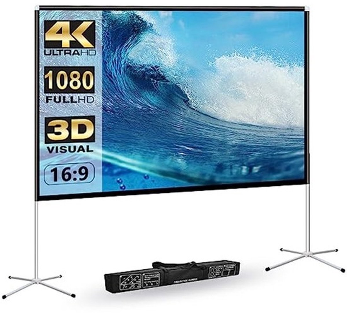 Draagbaar Opvouwbaar Projectiescherm 120" voor Buiten - Ideaal voor Feesten en Camping