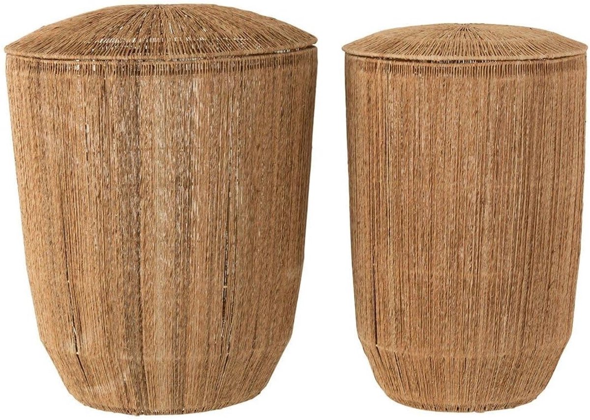Set van 2 langwerpige manden van natuurlijk jute - DANTYA