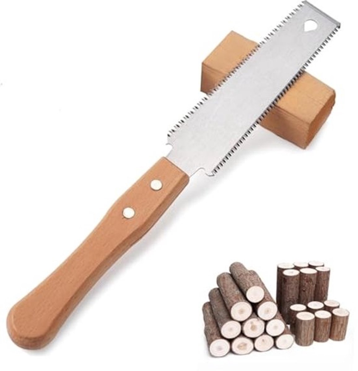 Kleine handzaag voor houtbewerking - Ergonomische trekzaag met houten handvat